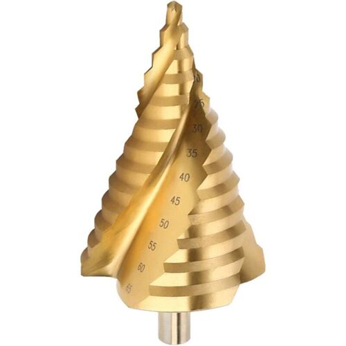 Foret Etage HSS - Foret a Cone Spirale Fraise Etagee de 6-65mm avec Arbre Triangulaire pour Outil de Forage Trou de Metal goodnice