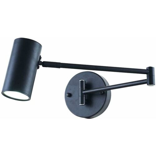 Applique Murale Reglable Pliante - Lampe Murale A Bras Articule En Fer Forge, Lampe De Chevet Avec Lumiere Tricolore Pour Maison, Lecture, Couloir, Salon Et Chambre - Noir Goodnice