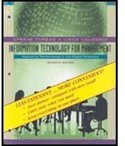 Information Technology For Management: Improving Performance In The Digital Economy