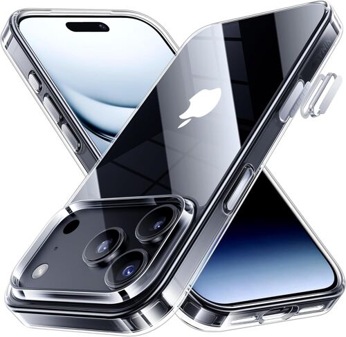 KALANKA-Coque pour iPhone 17 Pro Transparente 6,3 pouces, grade militaire anti-choc protection contre les chutes, coque fine anti-jaunissement pour iPhone 17 Pro