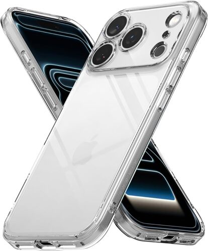 Coque Compatible avec iPhone 17 Pro Case Accessoires [Fusion] Transparente Clear Ultra Fine Solide Rigide Back Souple Bumper Antichoc Protection Étui Trou de Sangle Bandoulière - Clear