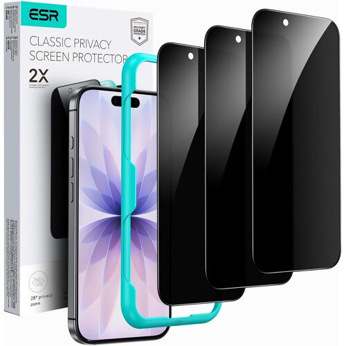 KALANKA-Verre Trempé Anti-Espion pour iPhone 17/iPhone 16 Pro, Protections D'écran de Qualité Militaire, Incassable et Protection de la Confidentialité, avec Outil d'InstallationLot de 3