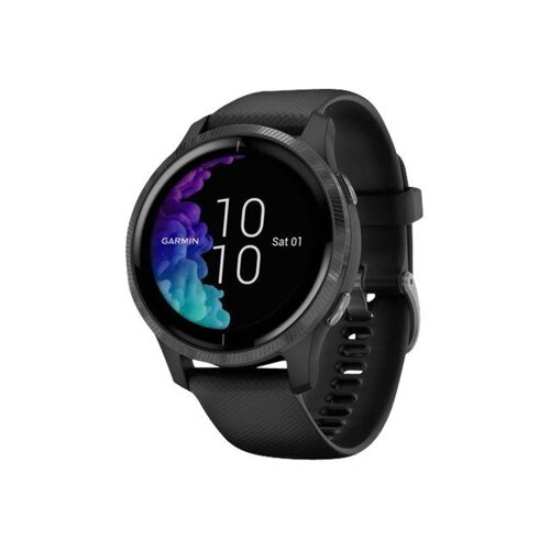 Garmin Venu - Noir - montre de sport avec bracelet - silicone - ardoise - taille du poignet : 125-190 mm - affichage 1.2" - Bluetooth, Wi-Fi, NFC, ANT+ - 46.3 g - noir