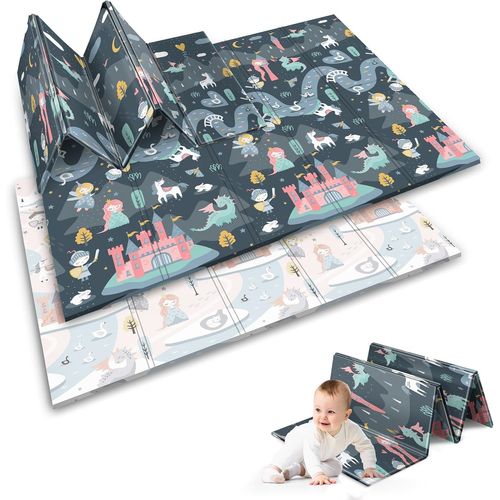 ytseazn-Nukido Matelas En Mousse Épaisse Xpe Pour Bébés,Enfants-Tapis D'Activités Pliable-Tapis De Jeux Éducatif Et Bilatéral-150 X 200 Cm-Isolation Thermique Du Sol-Imperméable