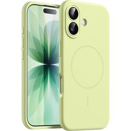 Coque Silicone Magnétique Pour Iphone 17 6,3 Pouces, Compatible Avec Magsafe, Toucher Doux Soyeux, Étui Housse Absorbant Les Chocs Avec Protection L'objectif Caméra (Vert)
