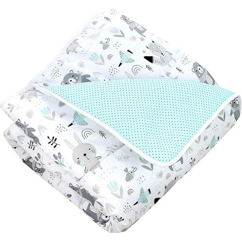 Tianyi-Tapis De Jeu Pour Bébé Enfants Tapis D'éveil 120 X 120 Cm Rembourré Xxl Chambre De Bébé, Les Ours/Renard/Monnaie