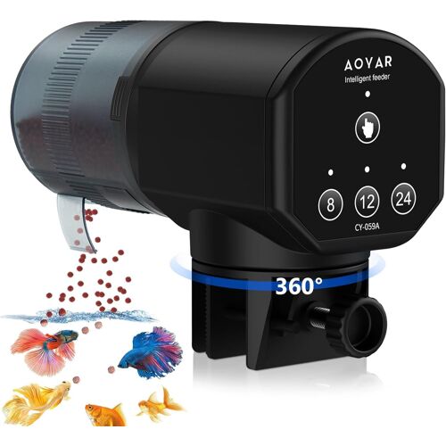 Kalanka-Distributeur Nourriture Poisson Automatique Pour Aquarium: 200ml Grande Capacité Nourrisseur Poisson Opération Facile Résiste À L'humidité Mangeoire Avec Minuterie Pour Les Vacances