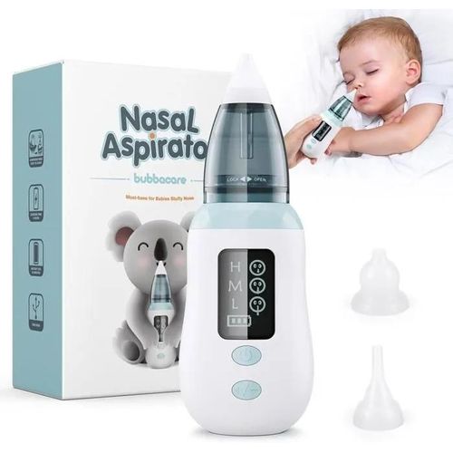 Mouche Bébé, Aspirateur Nasal Pour Bébé Avec 3 Niveaux D\'aspiration, Mouche Bebe Electrique Avec 4 Buses D\'aspiration Réutilisables