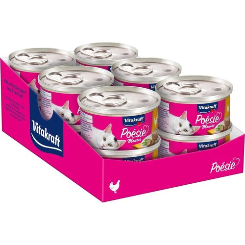 Nuem-Poésie Mousse, Pâtée Humide Pour Chats, Mousse Légère, Au Poulet, Sans Sucre Ajouté Ni Céréales (12x 85g)