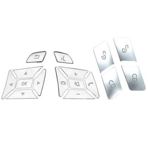 16 Autocollants Pour Boutons Mercedes Benz: 4 Boutons De Déverrouillage De Porte De Voiture, Paillettes Décoratives, Garniture De Couverture Et 12 Boutons Autocollants St