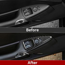 Autocollant De Garniture De Panneau De Commutateur De Lève-Vitre En Fiber De Carbone, Pour Chevrolet Corvette C6 2005 ¿ 2007, Accessoires D'intérieur