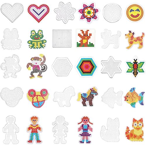 KALANKA-15 Pièces Animal Perles à Repasser 5 mm, Pegboard pour Perles de Fusion, Modèles de Perles à Repasser en Forme de Animaux, pour Bricolage Enfant Artisanat Perles