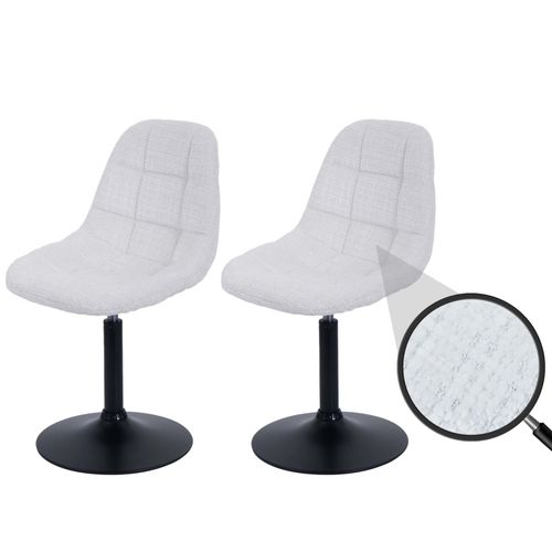 Lot De 2 Chaises De Salle À Manger Hwc-A60, Chaise De Cuisine Chaise Pivotante, Acier Mvg Tissu/Textile Chenille (465g/M²)   Crème