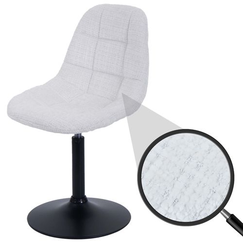 Chaise De Salle À Manger Hwc-A60, Chaise De Cuisine Chaise Pivotante, Acier Mvg Tissu/Textile Chenille (465g/M²)   Crème