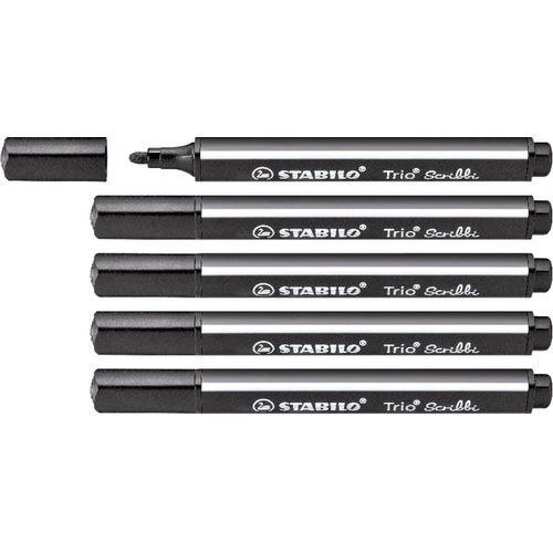 Kalanka-Trio Scribbi - Feutre De Coloriage - Lot X 5 Feutres - Noir