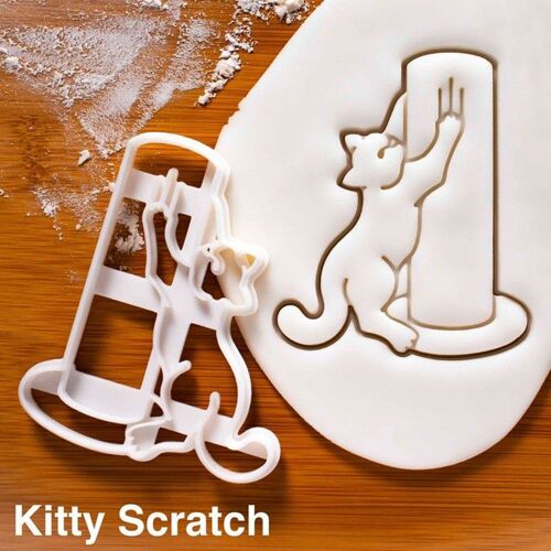 Moules À Biscuits En Forme De Chat, Blanc Abrasif, Outil De Cuisson, Emporte-Pièce, 1 Pièce