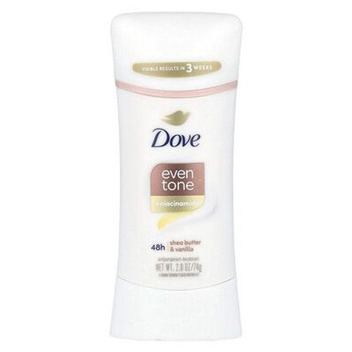 Dove Teinte Uniforme + Nicotinamide, Déodorant Anti-Transpirant, Beurre De Karité Et Vanille, 74 G 