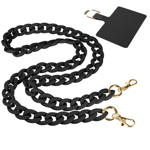 Bijou De Téléphone Chaîne Grosse Maille 120cm Moxie Série Ibiza Noir