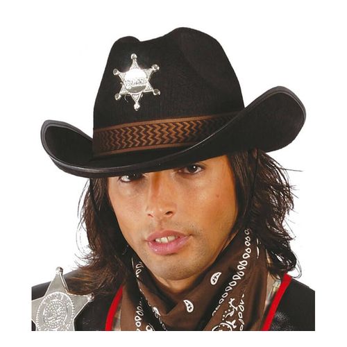 Chapeau De Shériff Feutré Noir