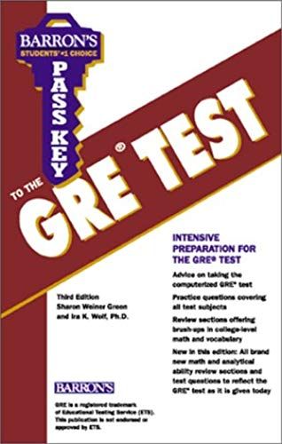 Pass Key To The Gre Test: Graduate Record Examination (Barron's Pass Key To The Gre, 3rd Ed)