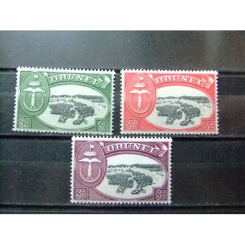 50 Brunei 1952 / Fleuve Kampong / Yvert 95 + 96 + 97 * Mh (Valores Altos De La Serie 84 /97)