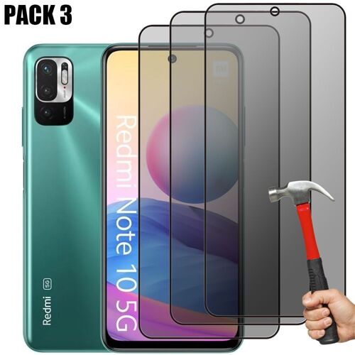 [3 Pièces] Verre Trempé Anti-Espion Pour Xiaomi Redmi Note 10 5g - Protection Antichoc - E.F.Connection