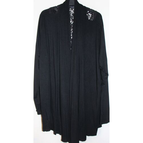 Gilet Femme Long Noir Et Dentelle Danny Taille U