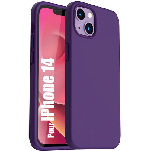 Coque Pour Iphone 14 Housse Protection Silicone Slim Violet Foncé - E.F.Connection