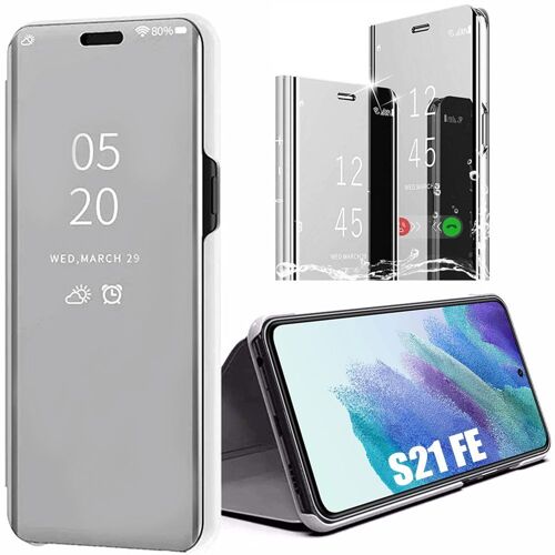 Coque Pour Samsung Galaxy S21 Fe Effet Miroir Fenêtre Translucide Protection Renforcée - Argenté - E.F.Connection
