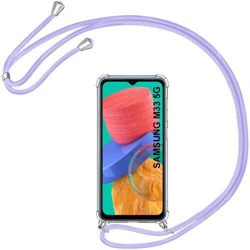 Coque Chaîne de Portable pour Samsung M33 5G Protection Renforcé AntiChoc avec Chaîne Violet - E.F.Connection