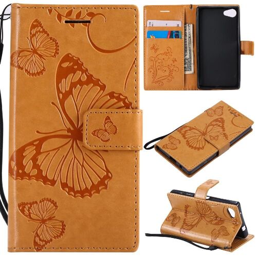 Étui Pour Rabattu Sony Xperia Z5 Mini Avec Support De Fente Pour Carte Flip Kickband Cuir Pu Couverture Magnétique Couverture Antichoc - Le Brun