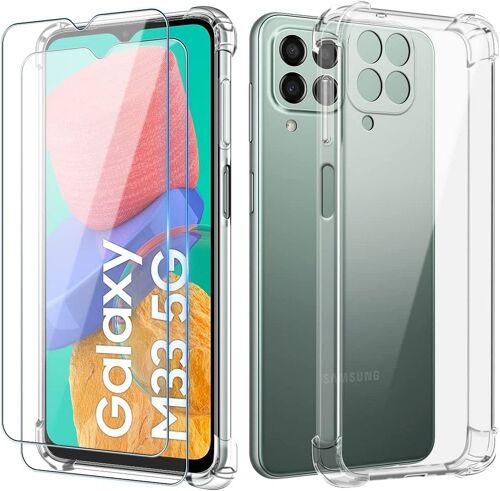 Coque Transparente Pour Samsung M33 5g Protection Silicone Antichoc + 2 Verres Trempés - E.F.Connection