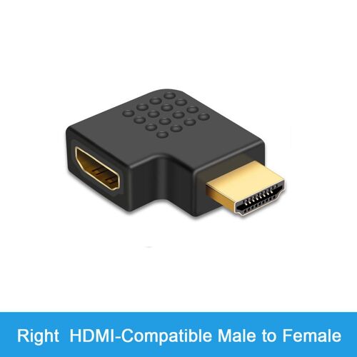 right Adaptateur Compatible HDMI 90 270 Résistant Convertisseur Mâle à Femelle Angle Droit, Connecteur 4K HD, Prolongateur Compatible Mini / Micro ""Nipseyteko""
