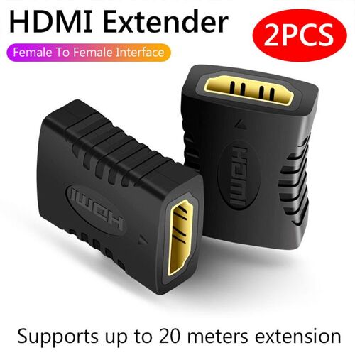 2 PCS Prolongateur HDMI femelle vers femelle 4K, adaptateur d'extension de convertisseur, écran de moniteur, ordinateur portable, PS4, PC, TV, câble d'extension HDMI, 1-2 pièces ""Nipseyteko""