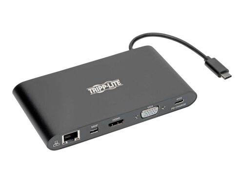 Eaton Tripp Lite Series USB 3.1 Gen 1 USB C Docking Station w/ USB-A, HDMI, VGA, mDP, Gigabit Ethernet, Mem Card, 3.5 mm & USB-C Charge 4K @ 30Hz, USB-C, USB Type C, USB Type-C - Station...