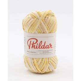 Phildar - Pelote De Laine Phil Vegetal De 53g - Laine À Tricoter - 100% Coton - Aiguille N°5 - Couleur Berberine Jaune