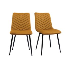 Chaises Design En Tissu Velours Bronze Et Métal Noir (Lot De 2) Pumpkin