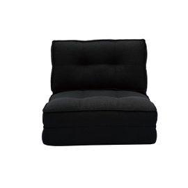 Chauffeuse Convertible En Tissu Noir Sally