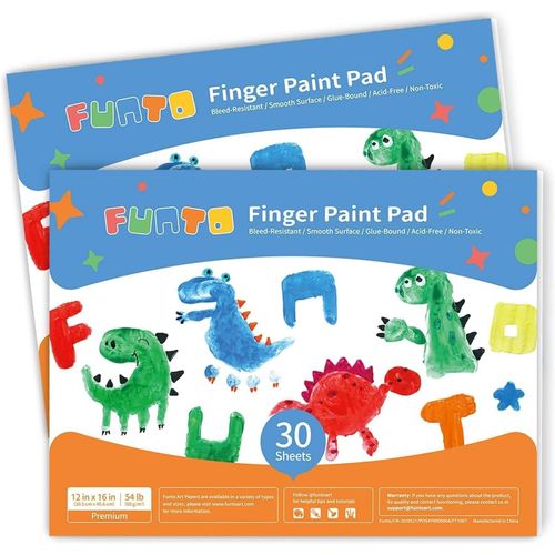 KALANKA-, Tampon de Peinture au Doigt pour Enfants, 60 Feuilles au Total, 30,5 x 40,6 cm, Lot de 2, Fournitures de Peinture pour Tout-Petits, Tampon de Peinture Tempera pour Enfants