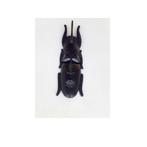 MASQUE AFRICAIN BOIS SCULPTURE TRIBAL BOIS EBENE EBONY TRIBUE D AFRIQUE DECO 30 CM TYPIQUE EXOTIQUE BIBELOT DECORATIF SPECIALITE CONTINENT NOIRE A FIXER OU POSER