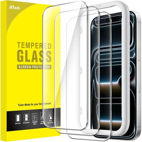JGD-Protection D'écran pour iPhone 17 Pro Max 6,9 Pouces, Film en Verre Trempé avec Outil d'Installation Facile, Dureté 9H, Compatible avec les Coques, Lot de 3