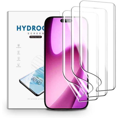 CAUC-Film Hydrogel pour iPhone 17 Pro Max, 3 Pièces TPU Film Protection Écran HD Clair Doux Transparent Film de Protection d'écran