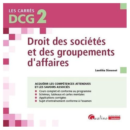 Droit Des Sociétés Et Des Groupements D'affaires Dcg 2