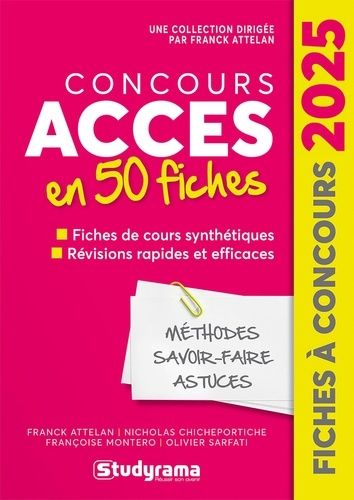 Concours Acces En 50 Fiches - Méthodes, Savoir-Faire Et Astuces