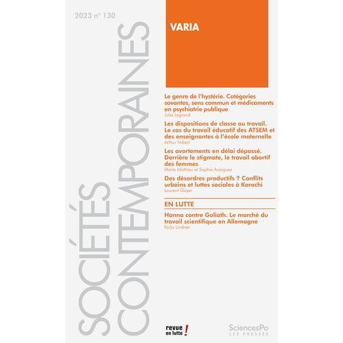 Sociétés Contemporaines 130 - Varia