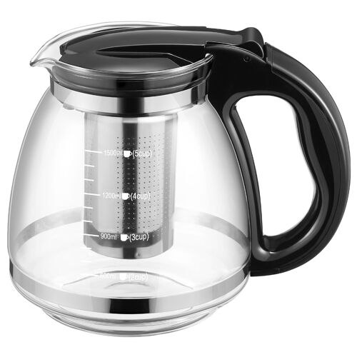 théière en verre épaissie, résistante à la chaleur, pour la cuisine de la maison, avec passoire en acier inoxydable, 1500ml