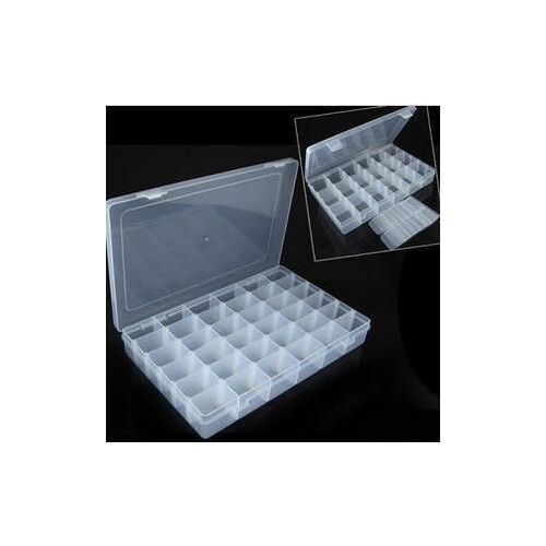 Boîte De Rangement En Plastique 36 Grilles, Boîte À Outils De Bijoux Réglable, Organisateur De Perles Et De Pilules, Boîte De Rangement De Pointe De Nail Art, Étui Je 0654 1 Pièce
