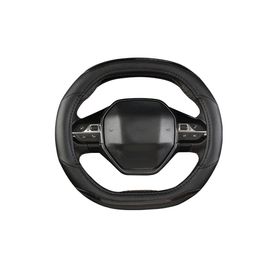 Couverture De Volant De Voiture En Fibre De Carbone + Cuir Pu, Accessoires D'intérieur De Voiture Pour Peugeot 3008 4008 5008, Noir/Rouge/Café