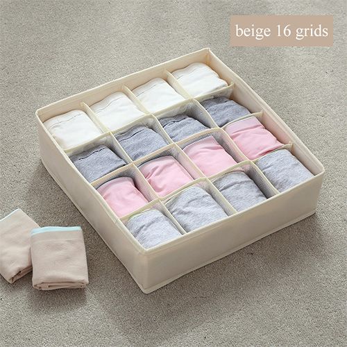 Boîte de rangement pliable pour sous-vêtements lavables, 7, 16, 24 grilles, organisateur de tiroir pour chaussettes et soutiens-gorge, organisateur de rangement multifonction à domicile
