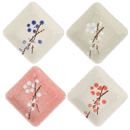 Assiettes à vinaigre pratiques 4 pièces, plats d'assaisonnement plats de trempage ménagers